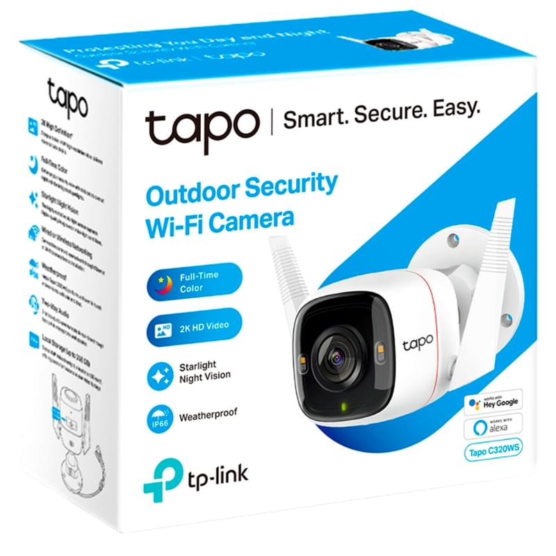 Wi-Fi камера TP-Link Tapo C320WS, 4 Мп (2560 × 1440) f/1,61 объетив 3,18 мм - фото #1, Technodom.kz