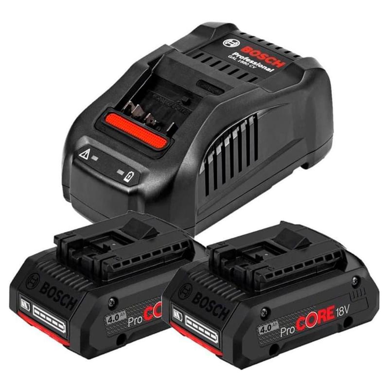Зарядное устройство аккумуляторное Bosch GAL 1880 + 2 акк ProCORE18V 4.0Ah (1600A016GF) - фото #0, Technodom.kz