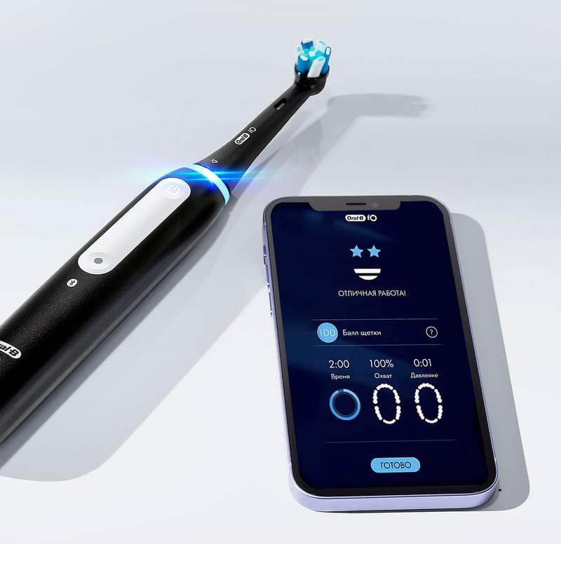 Электрическая зубная щётка Oral-B iO Series 4 Matte Black, Чёрная - фото #10, Technodom.kz