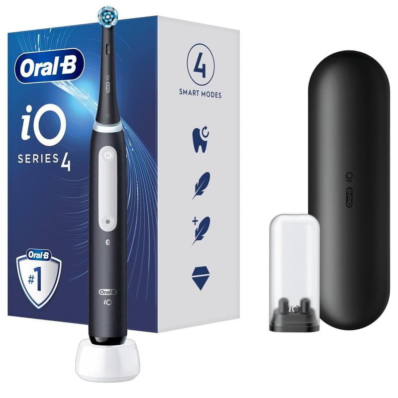 Электрическая зубная щётка Oral-B iO Series 4 Matte Black, Чёрная - фото #0, Technodom.kz
