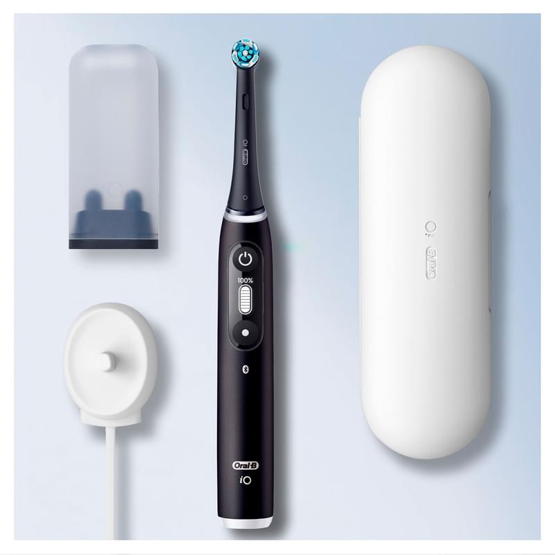 Электрическая зубная щётка Oral-B iO Series 6 Black Lava, с инновационной технологией, черно-белый дисплей, дорожный футляр, чёрная - фото #1, Technodom.kz