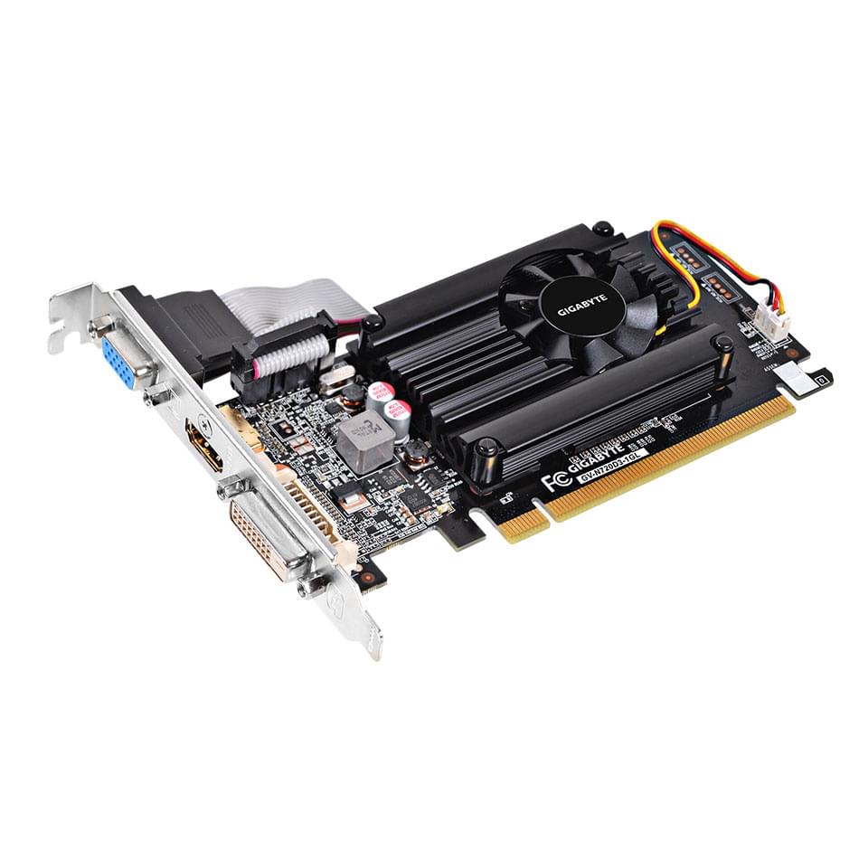 Видеокарта Gigabyte Nvidia GeForce GT 720 1Gb (VGA+DVI+HDMI)(GV-N720D3-1GL)  - купить по лучшей цене в Алматы | интернет-магазин Технодом